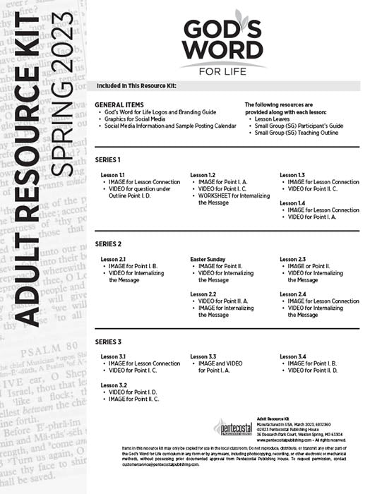 Adult Resource Kit  (Digital) Spring 2023