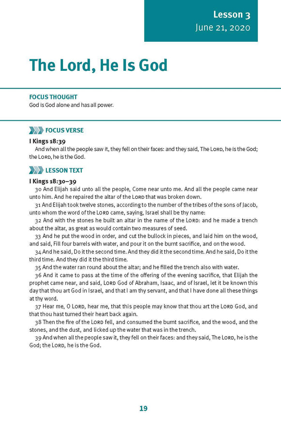 The Lord, He Is God Lesson 3 Adult Summer 2020 (Download)